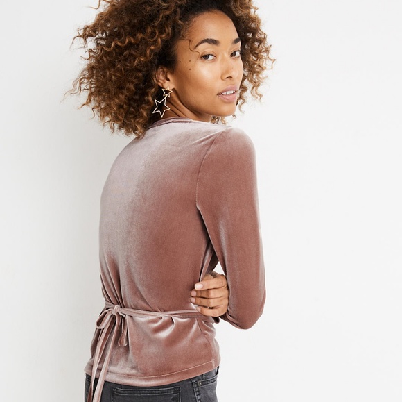 Madewell | Ballet Velvet Wrap Top - Picture 3 of 5